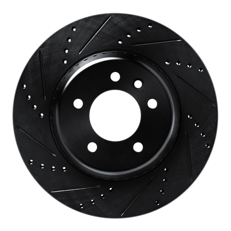 Land Rover Defender 110 Brake Rotor (1) - Rear Left - R1 Concepts - Drilled & Slotted - Black - `20-`25 Land Rover Defender 110 Brake Rotor (1) - Rear Left - R1 Concepts - Drilled & Slotted - Black - `20-`25